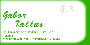 gabor kallus business card